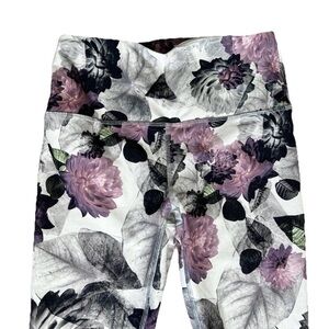 Womens High Rise Leggings size S Small Floral Printed Skinny Cropped Pull On Gym